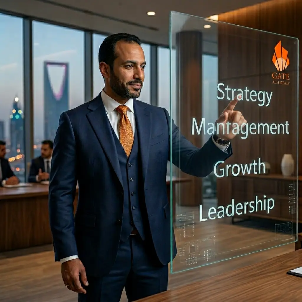  رجال أعمال يتعلمون إدارة الأعمال أونلاين عبر منصة تعليمية حديثة 